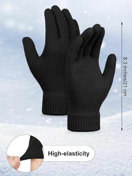 COORABY 8 PACK WINTER KNITTED CUFF BEANIES MAGIC GLOVES SET ACRYLIC WARM SKULL CAP CUFF HAT CLASSIC GLOVES FOR MEN OR WOMEN
