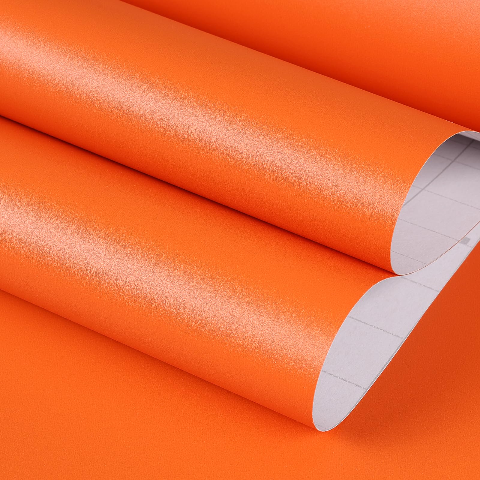 Photo 1 of FunStick Burnt Orange Peel and Stick Wallpaper Orange Contact Paper for Cabinets Drawers Desk Removable Wallpaper Peel and Stick Vinyl Wall Paper for Bedroom Girls Kids Room Bathroom Walls 15.8"x78.8"
