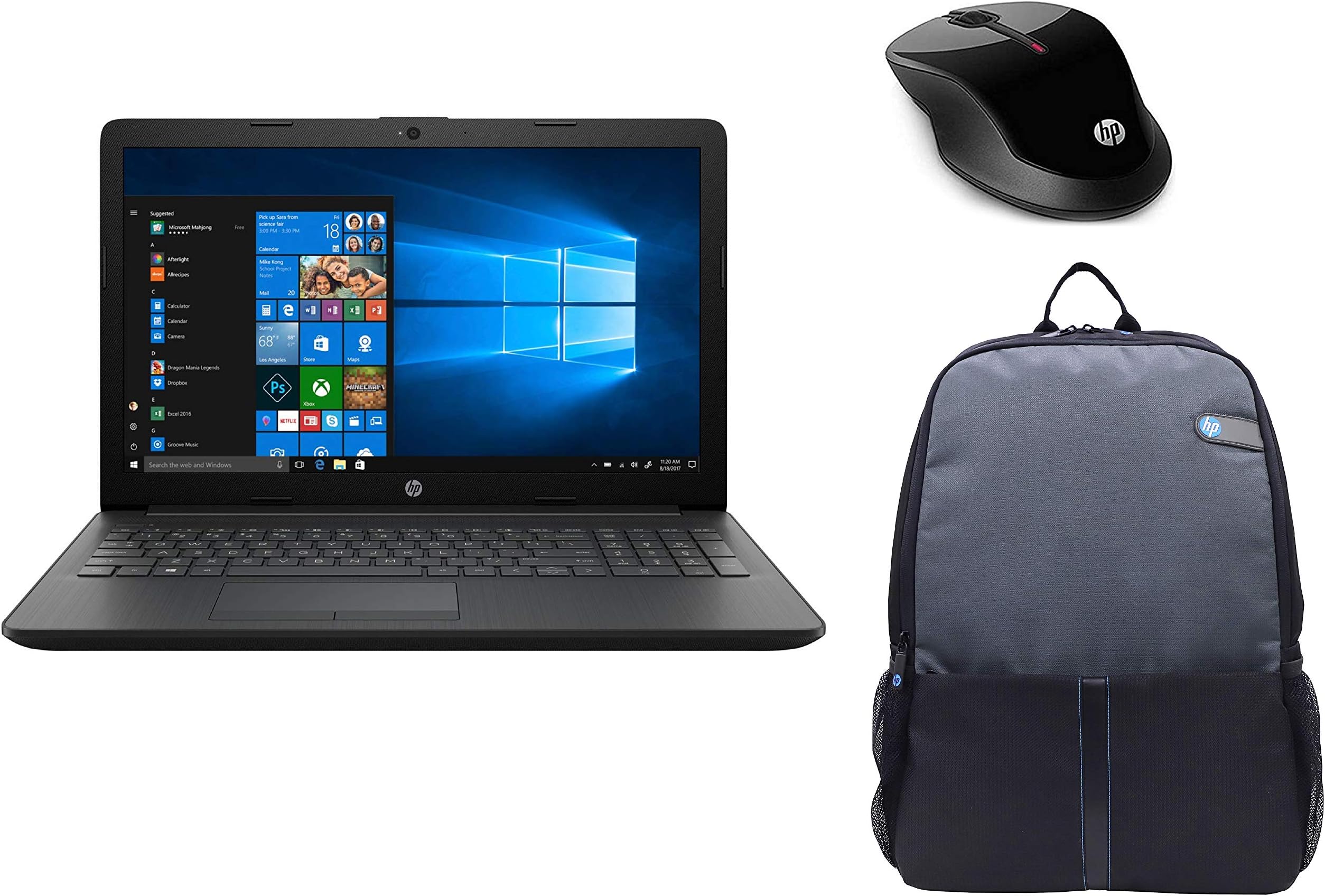 HP 15 AMD Ryzen 3 (4GB/1TB HDD/Win 10) dy0004AU & X3500 Wireless Mouse & Express Backpack