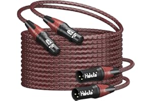 HAKUTA 10FT 2Pack XLR to XLR Microphone Cable - 3-Pin Male to Female, XLR Braided Cable for Studio Recording, Microphones,Radio Station