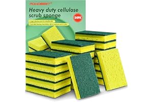 POWOBEST 24 Pack Heavy Duty Scrub Sponges,Multi-Purpose Kitchen Sponge, Efficiently Clean The Surface Stains,Used for Clean Kitchen Pots,Bowls,Bathrooms,Tiles,Wall Good Helper for Home Cleaning