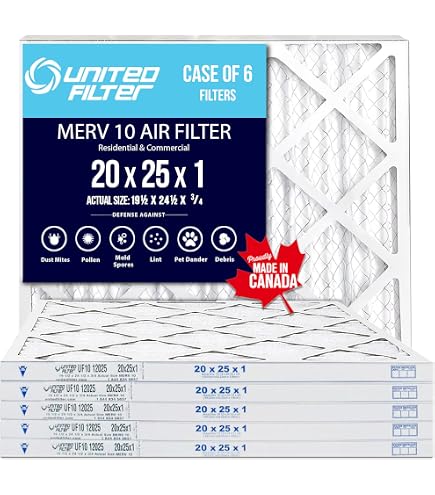 United Filter MERV 8 20x25x1 Furnace Air Filters 12-Pack