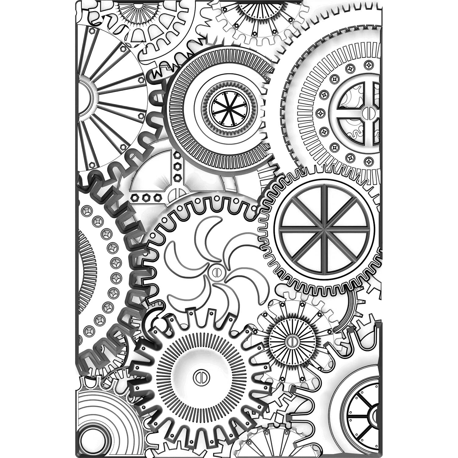 Sizzix 3-D Texture Fades Embossing Folder Mini Mechanics by Tim Holtz, 665633, Multicolor, One Size