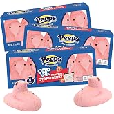 Frosted Strawberry Poptart Peeps Marshmallow Chicks, Easter Basket Stuffer Candy, 5 Count Boxes, Pack of 3
