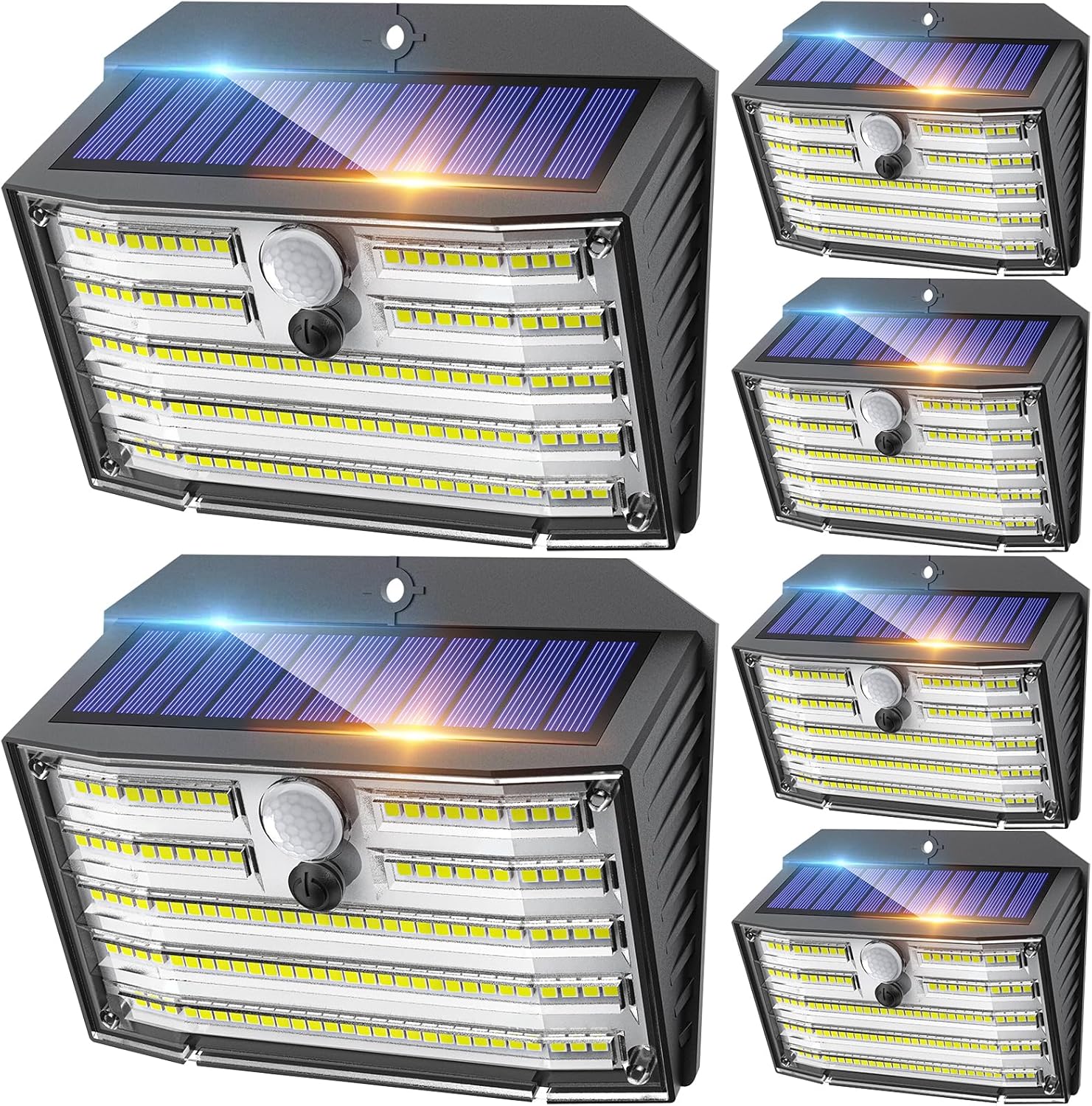 Lighting - CLAONER Solar Lights Outdoor [𝟔 𝐏𝐚𝐜𝐤/126 LED], Wireless Motion Sensor Lights, IP65 Waterproof Security Lights 3 Modes, 270° Lighting Angle, Ultra-Bright Wall Lights for Deck Patio Fence Garage