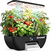 Growell 17 Pods Hydroponics Growing System Kit with 2 Airflow Fans | Indoor Herb Garden with LED Grow Light, Smart Water Cycle, Auto Timer, 10L Large Water Tank, Indoor Gardening Gift, Black