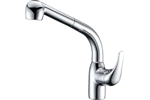 ANZZI Harbour Single Handle Solid Brass Pull Out Sprayer Kitchen Faucet in Polished Chrome | cUPC Certified Commercial Stainless Steel Sink Dual Setting Spout Pull Down Faucets | KF-AZ040