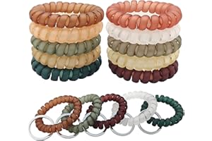 GMMA 10PCS Wristlet Keychain Translucent Matte Frosting Spring Flexible Spiral Wrist Coil ​Wrist Band Bracelet Key Holder Spring Ring for Sauna Gym Pool and Outdoor Sports