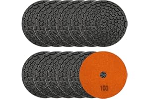 SHDIATOOL 4" Diamond Polishing Pads for Concrete Wet Polish Grit 100(12-Pack)
