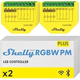 Shelly Plus RGBW PM | WiFi Smart Remote Control for RGBW Led Strips with Power Metering | Home Automation | Bluetooth Gateway | No Hub | Compatible with Alexa &amp; Google Home | iOS Android App (2 Pack)