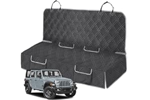 Kistrba Dog Car Seat Cover Compatible with Jeep Wrangler 4 Door 2007-2025, Waterproof Pet Bench Seat Cover for Back Seat, 600D Heavy Duty Scratch Proof Nonslip Truck Seat Covers for Dogs