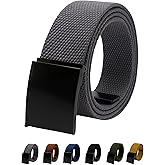 WAUNEE Canvas Belt with Black Flip-Top Buckle - Up to 45" Waist Size, Military & Golf Belt