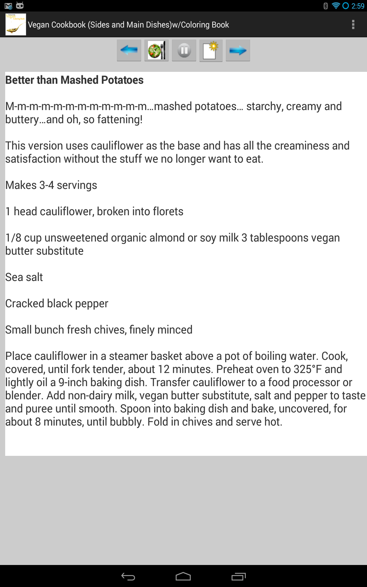 Adult Coloring Book - Vegan Cooking and Coloring (Main and Side Dishes) by Christina Pirello