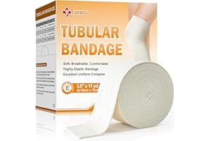 Carbou Elasticated Tubular Support Bandage 3.5" x 11 yd (Size E), Soft Stockinette Tubing for Legs, Arms, Knees, Thighs, Reusable Compression Support Bandage Roll for Joint Tissue