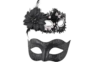 Daieeparty Lace Masquerade Masks,Peacock Feather Mask Halloween Carnival and Venetian Ball Party