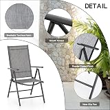 PHI VILLA 5 Pcs Garden Set with Table 94x94 Grey Adjustable Folding Chairs view 3