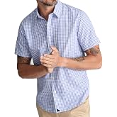 UNTUCKit Short Sleeve Wrinkle Free Plaid Shirts for Men