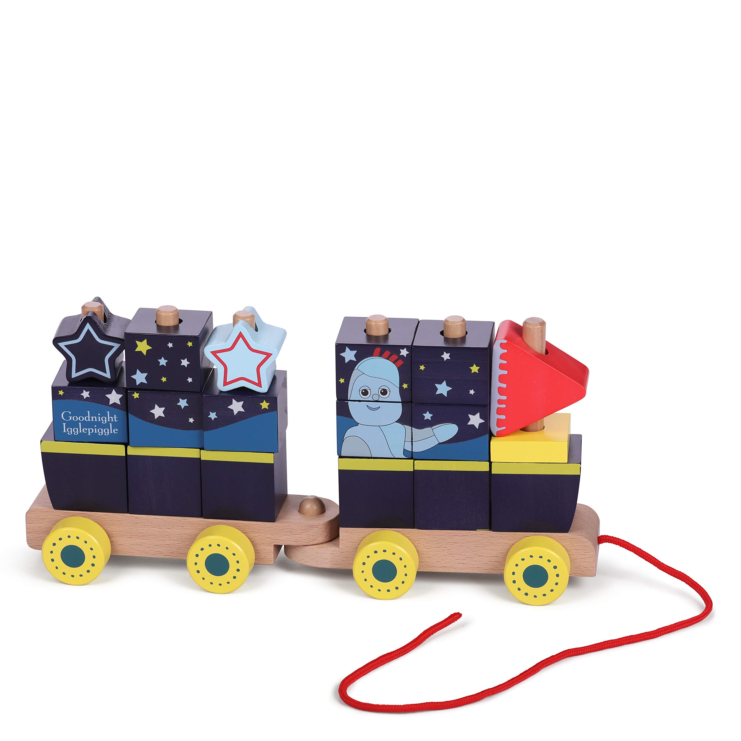 In The Night Garden 1098 Wooden Stacking Pull-Along Train, Fun Educational Toy, Multicolour, 18 Months+