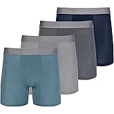 TAHARI Mens Microfiber Boxer Briefs Pack of 4, Luxe Microfiber Underwear for Men, Smooth Stretch Rayon