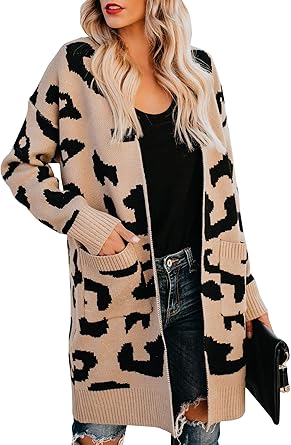 leopard print cardigan coat