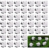Teenzee 60 pcs Mini Resin Sheep Many Styles Variety Tiny Animals Figures Miniature Little Small Animal Figurines Bulk for Micro Fairy Garden Landscape Accessories Hide Crafts Decor Aquarium