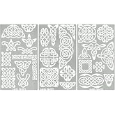 Aleks Melnyk No.37 Metal Journal Stencils, Pyrography Celtic Patterns, Celtic Knot, Viking Stencils, Wood Burning Templates, Wood Carving, Bullet Journaling