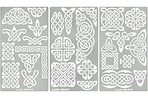 Aleks Melnyk No.37 Metal Journal Stencils, Pyrography Celtic Patterns, Celtic Knot, Viking Stencils, Wood Burning Templates, Wood Carving, Bullet Journaling