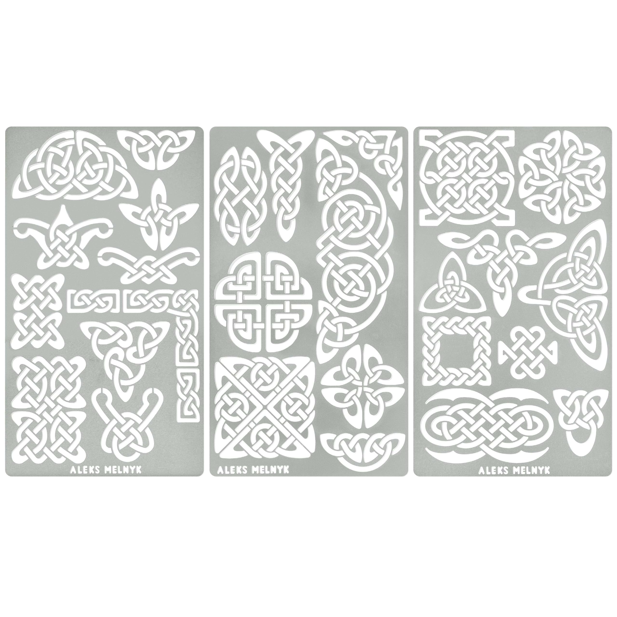Aleks Melnyk No.37 Metal Journal Stencils, Pyrography Celtic Patterns, Celtic Knot, Viking Stencils, Wood Burning Templates, Wood Carving, Bullet Journaling