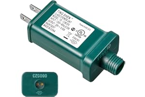 Enhon 29V LED Power Supply, UL Certification LED Transformer Replacement Class 2 Power Supply, Low Voltage Transformer US Plug Adapter for Christmas Tree Light, Green, Left Positive(TS-13W29V)