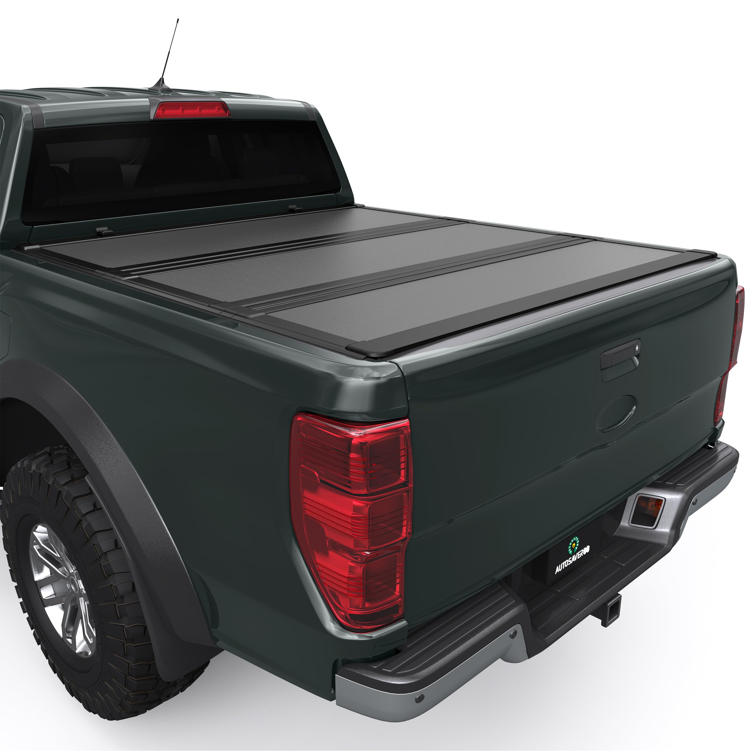 AUTOSAVER88 Low-Profile Hard Tri Fold Truck Bed Tonneau Cover Fit for Ford Maverick 2022 2023 2024 2025 2026 with 4.5ft Bed Image
