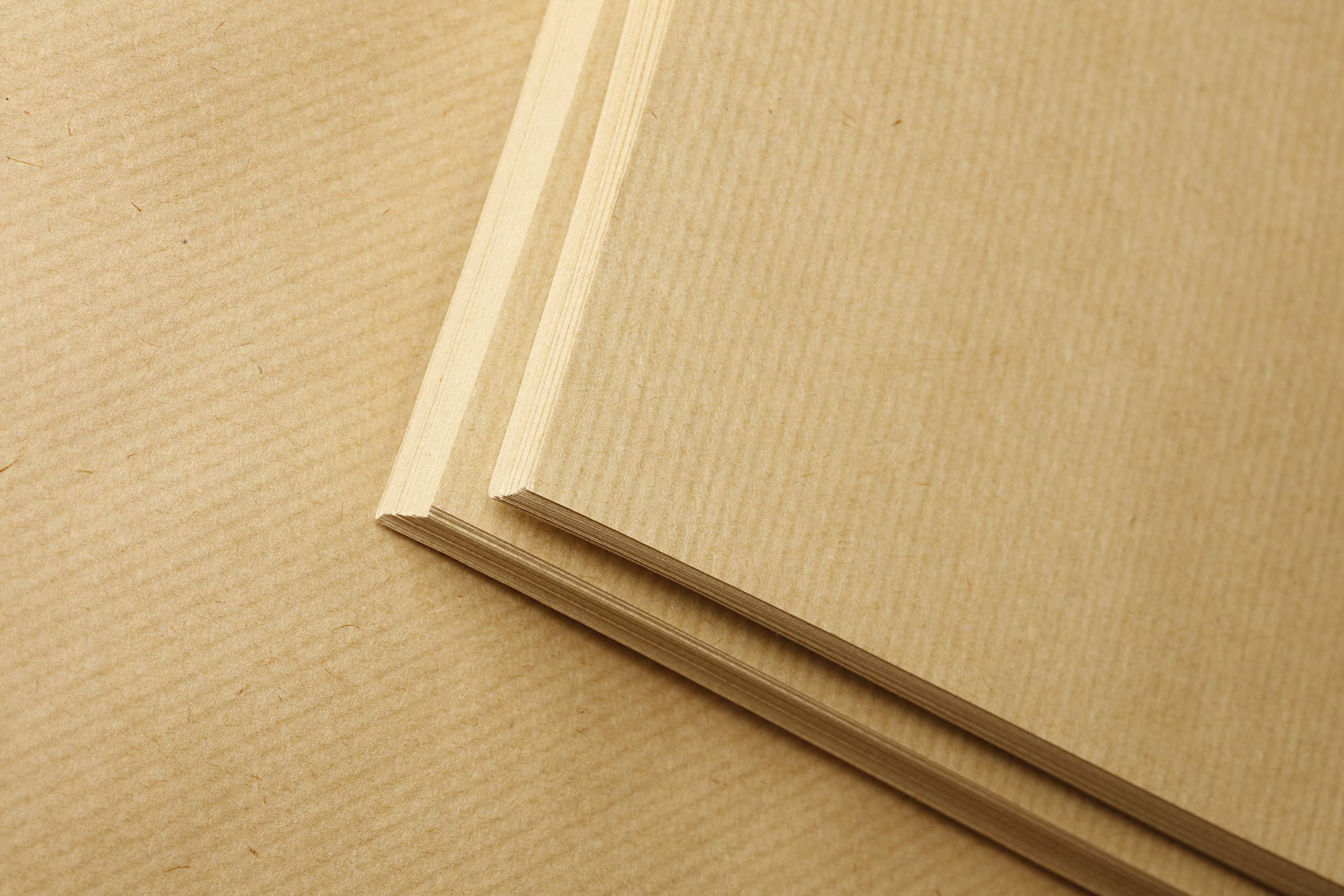 Clairefontaine - Ref 396003C - Kraft Paper (125 Sheets) - 50 x 65cm Sized - Natural Brown, Smooth Side & Ribbed Side, 90gsm Paper, Acid Free, pH Neutral