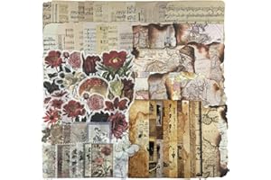 Kit de fournitures de scrapbooking vintage avec papier de scrapbooking, autocollants, marque-pages pour scrapbooking, albums 