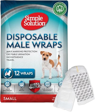 Simple Solution Disposable Dog Diapers Male Small 12 Pack Leak-Proof Fit
