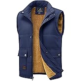 MAGCOMSEN Men's Winter Vest Outerwear Fleece Lined Outdoor Vest Warm Sleeveless Jacket