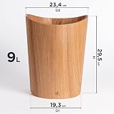 Kazai Real Wood 9L Waste Paper Bin Börje Ash Office Home view 5