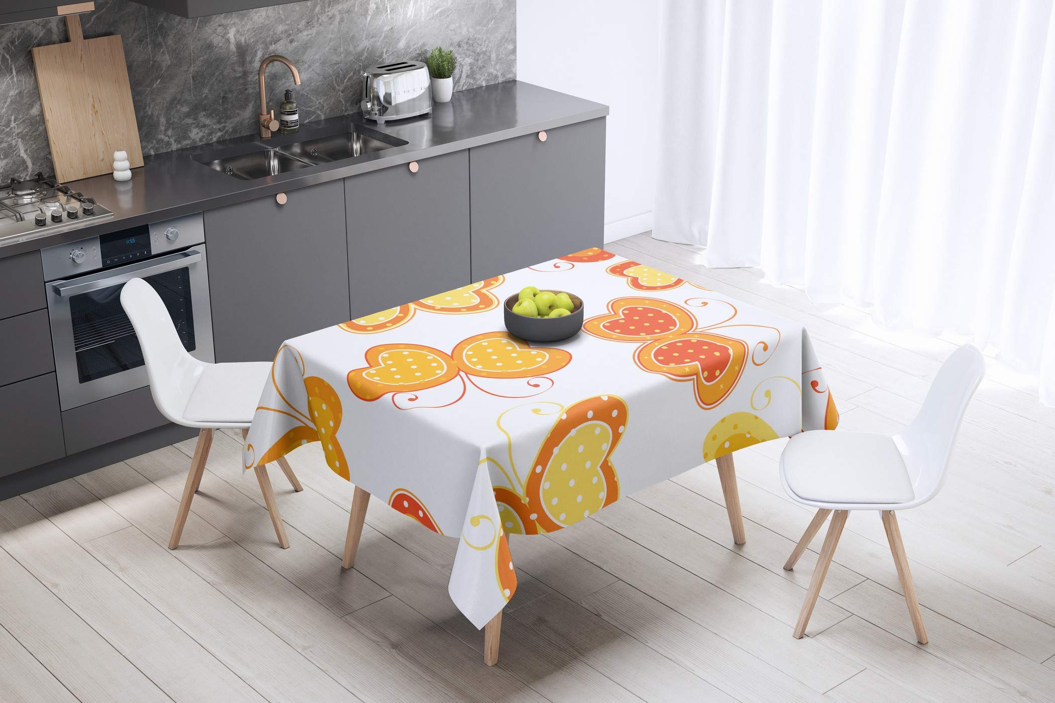 Bonamaison Kitchen Decoration, Tablecloth, 140cm x 140cm - Designed and Manufactured in Turkey