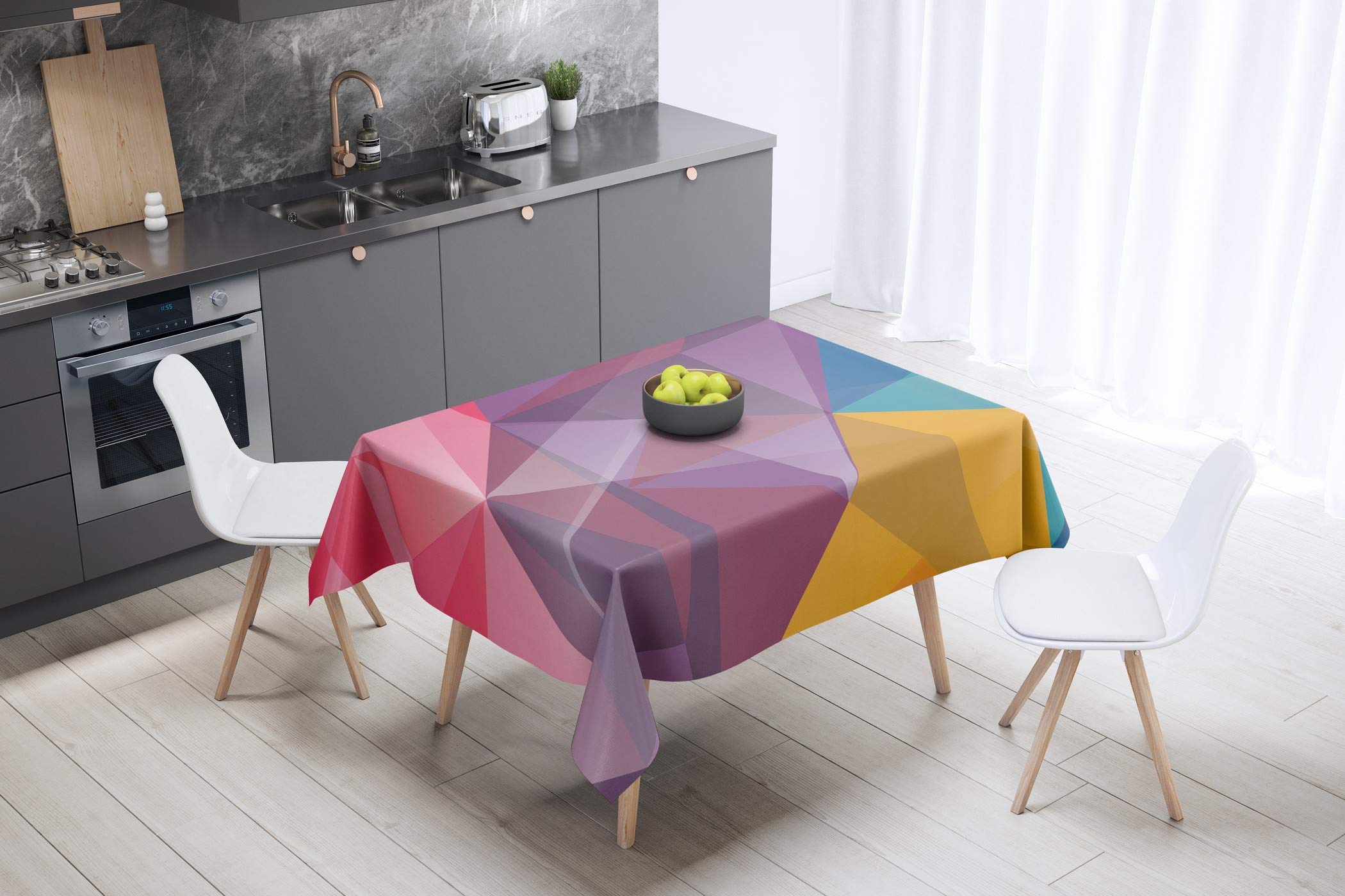 Bonamaison Kitchen Decoration, Tablecloth, 140cm x 140cm - Designed and Manufactured in Turkey