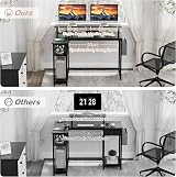 Yornoli L Shaped Desk with LED Lights and Power Outlet 118cm Corner Desk view 7