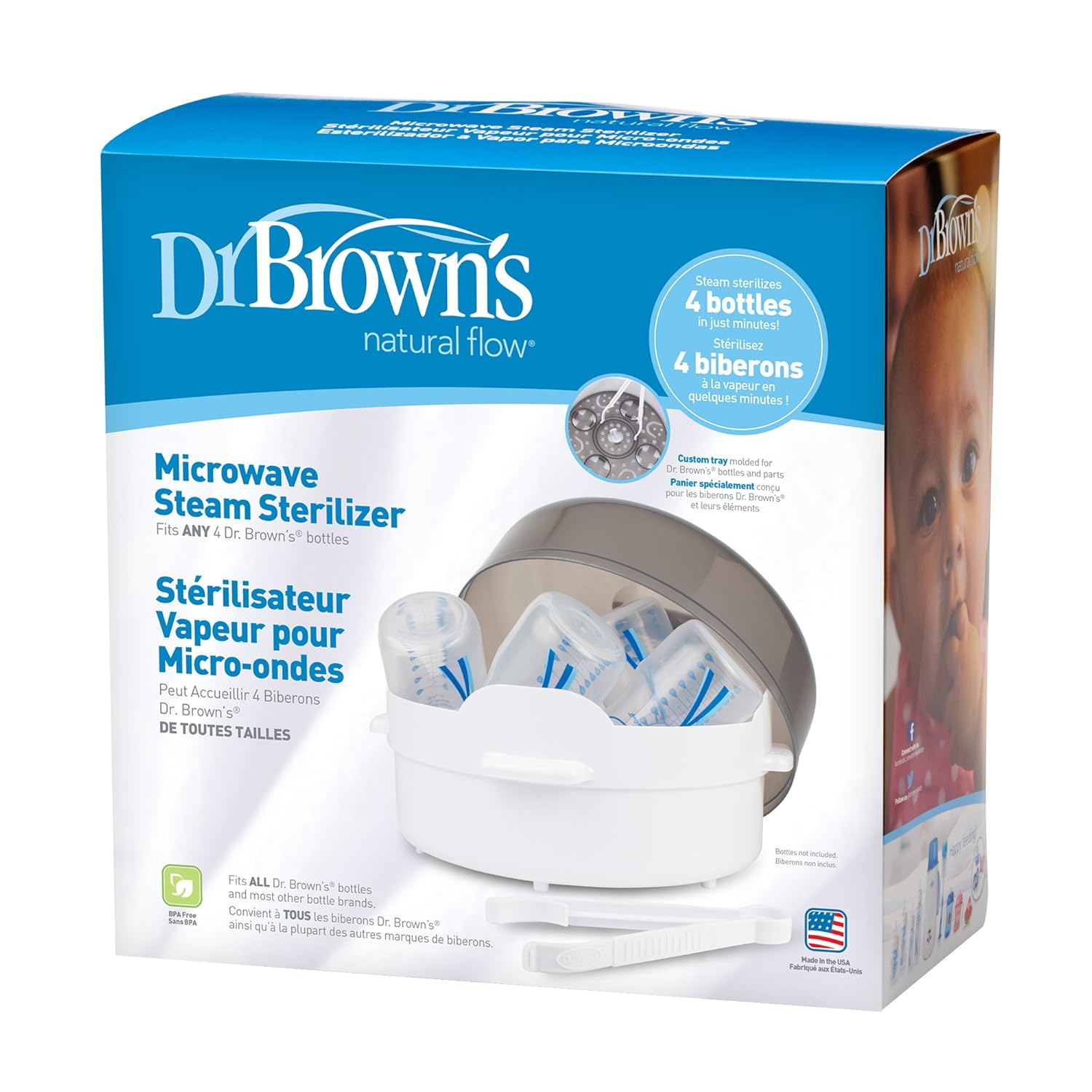 Amazon.com: Dr. Brown s Esterilizador a vapor de microondas ...