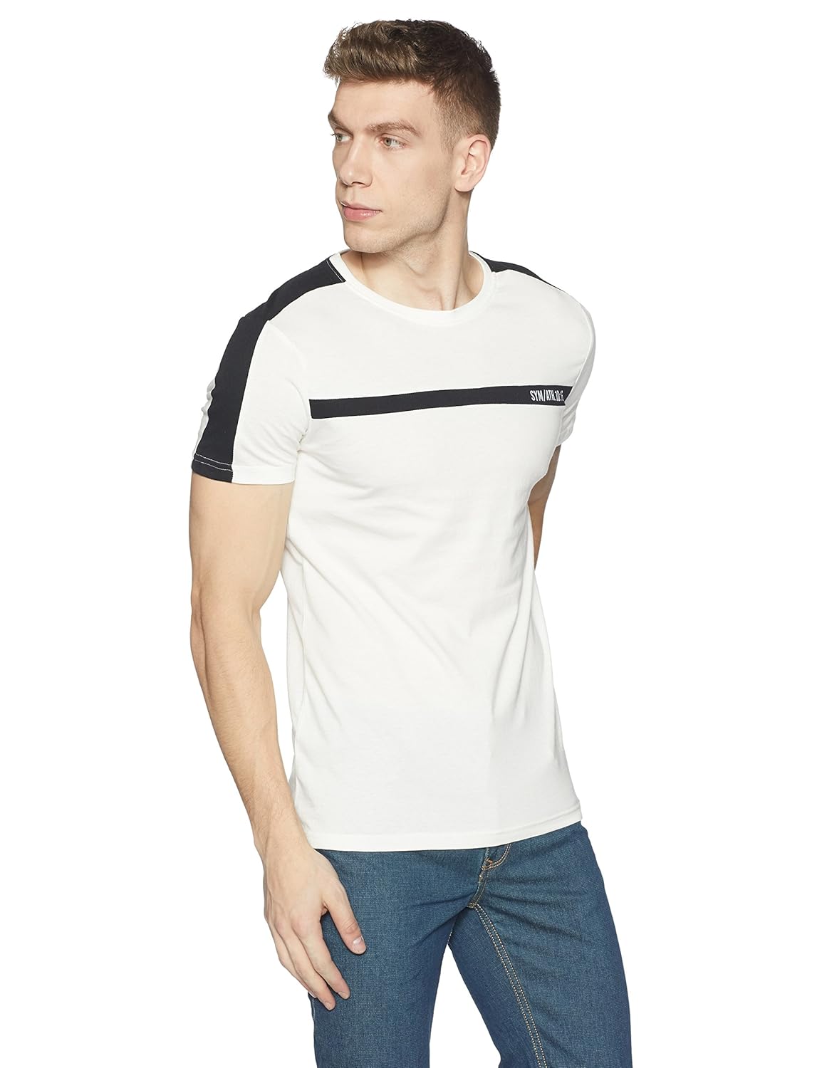 symbol amazon brand men's stylized half sleeve cotton t-shirt