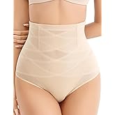 Esa Liang Thong shapewear for Women Tummy Control, High Waisted Thong Panties Girdle Tummy Control Body Shaper Underwear Nude