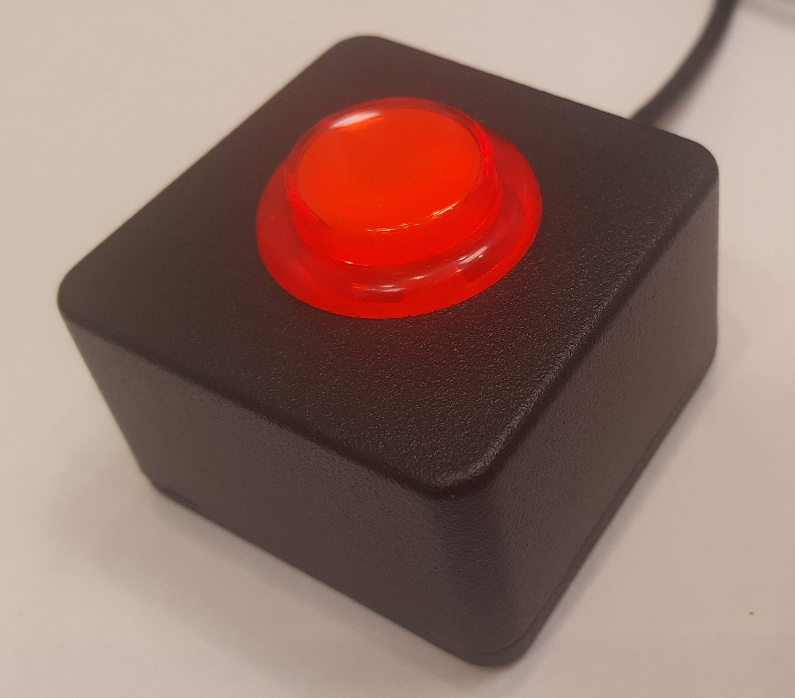 Photo 1 of USB HID Programmable Single Button Arcade Switch w/2M Cable (Red)