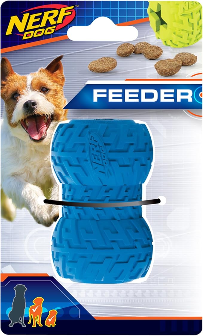 Nerf Dog Tire Dog Toy with Interactive Treat Feeder