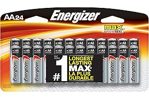 Energizer AA Batteries, Double A Battery Max Alkaline (24 Count) E91BP-24