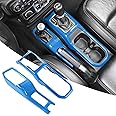 RT-TCZ Center Console Gear Shift Panel Trim Cover 4WD Four Wheel Drive Cup Holder Panel Trim Cover Decoration Interior Accessories for Jeep Wrangler JL JLU & Gladiator JT 2018-2022,Light Blue