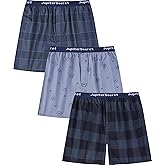 Jveyvth Men's Boxers Underwear 100% Cotton Printed Woven Boxers for Men Pack Boxer Shorts