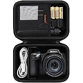 Canboc Carrying Case for KODAK PIXPRO AZ528/AZ405/AZ425/AZ401/AZ255 Digital Camera, Mesh Pocket fit Cable, Batteries, Black (Case Only)