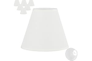 DORALOKO 3.0x6.0x5.0 Inch White Chandelier Shades, White Linen Fabric Lampshades, Perfect Covers for 6 Light Pendant Light or Wall Sconce, Clip On Bulb, E12 Lighting Socket, 6 Inch Diameter(Small Size, 6 Pack)