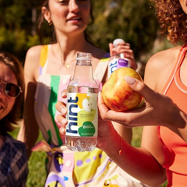 HINT FRUIT-INFUSED BOTTLED WATER, CRISP APPLE – SUGAR FREE FLAVORED WATER WITH ZERO CALORIES, NATURALLY FLAVORED, AND NO ARTIFICIAL SWEETENERS – 16 FL OZ (PACK OF 12)