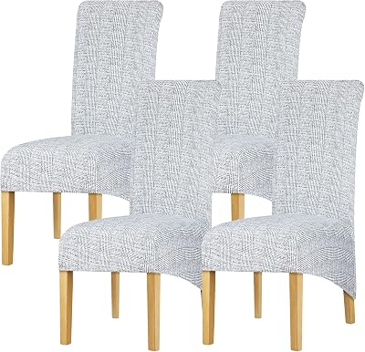 Leorate XL High Back Chair Covers Stretch Spandex Slipcover Pack 4